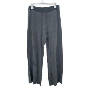 Soft Surroundings Grey Tiered Silk Grey Trouser Pants